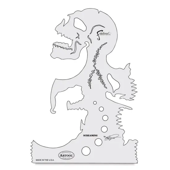Iwata Artool Freehand Template - Skull Master The Screaming {2}