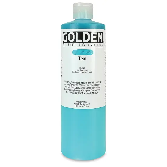 Golden Fluid Acrylics - Teal, 16 oz bottle {2}