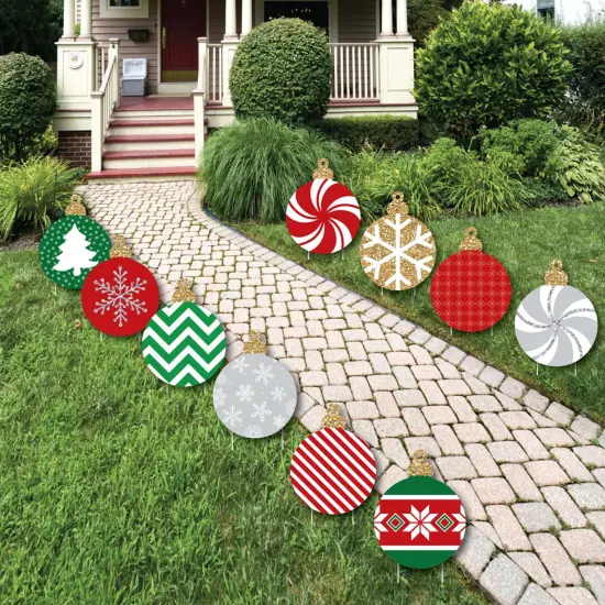 Big Dot of Happiness Ornaments Lawn Decorations - Outdoor Holiday and Christmas Yard Decorations - 10 Piece {1}
