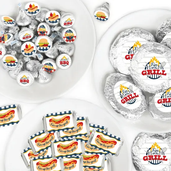 Big Dot of Happiness Fire Up the Grill - Summer BBQ Picnic Party Candy Favor Sticker Kit - 304 Pieces {1}