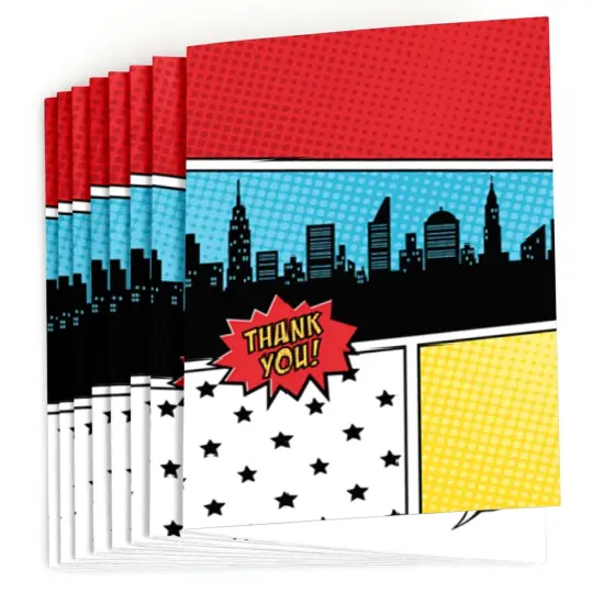 Big Dot of Happiness Bam Superhero - Baby Shower or Birthday Party Thank You Cards (8 Count) {3}