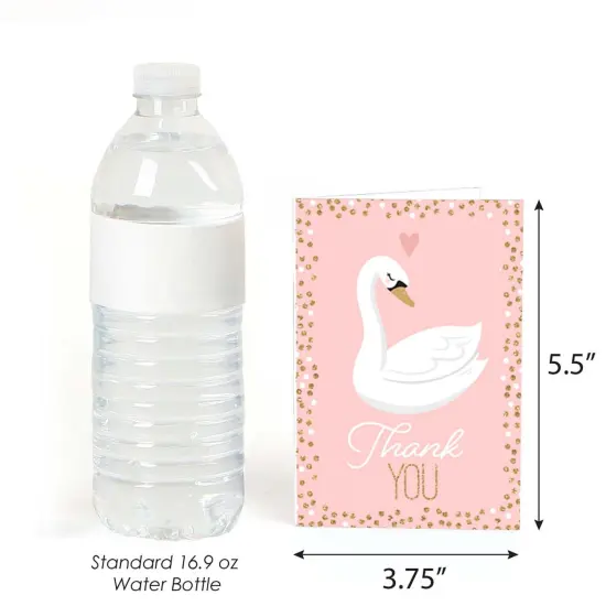 Big Dot of Happiness Swan Soiree - White Swan Baby Shower or Birthday Party Thank You Cards (8 count) {4}