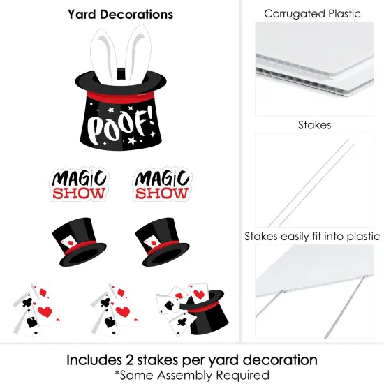 Big Dot of Happiness Ta-Da, Magic Show - Yard Sign and Outdoor Lawn Decorations - Magical Birthday Party Yard Signs - Set of 8 {6}