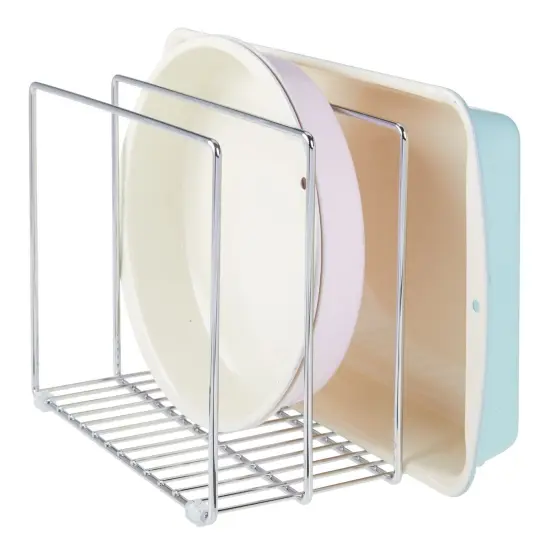 mDesign Steel Storage Tray Organizer Rack for Kitchen Cabinet {5}