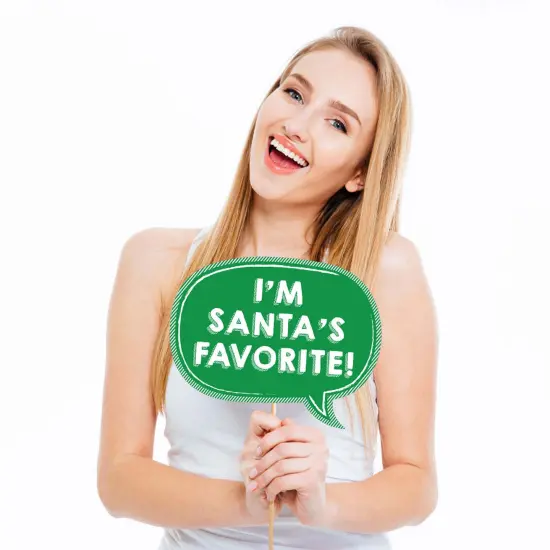 Big Dot of Happiness Christmas Elfie Selfie - Holiday & Christmas Photo Booth Props Kit - 20 Count {4}