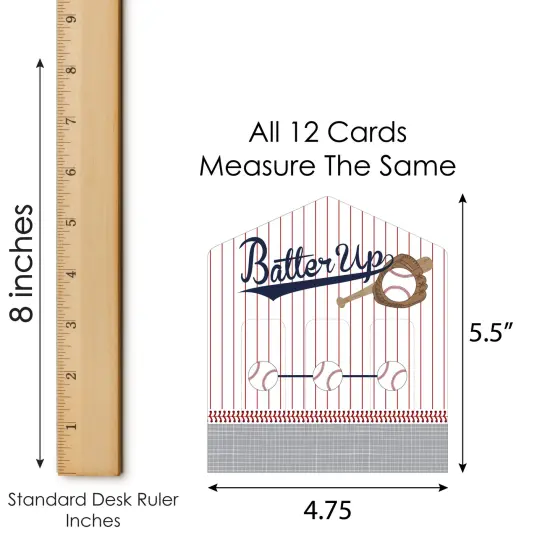 Big Dot of Happiness Batter Up - Baseball - Baby Shower or Birthday Party Game Pickle Cards - Pull Tabs 3-in-a-Row - Set of 12 {7}