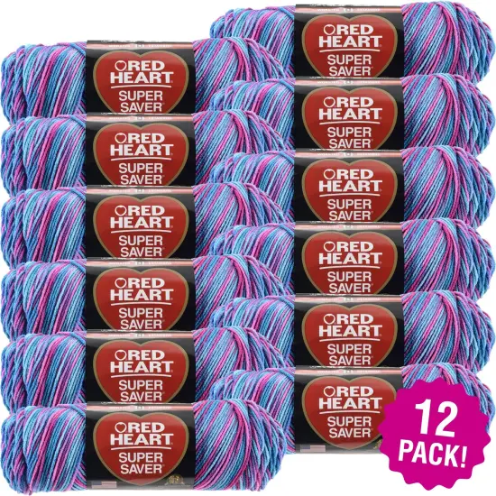 Multipack of 12 - Red Heart Super Saver Yarn-Bonbon {1}