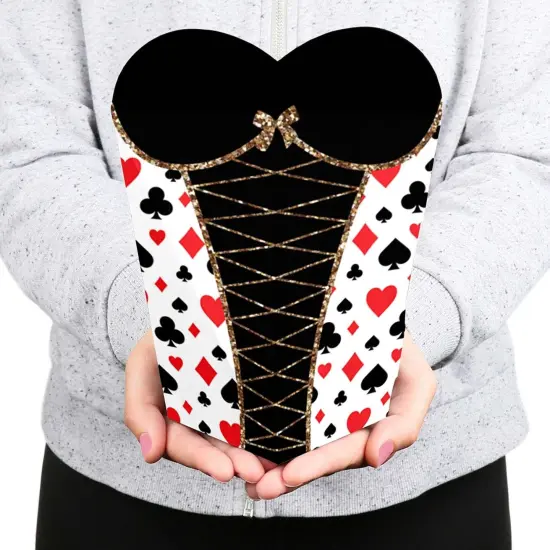 Big Dot of Happiness Las Vegas - Casino Party Favors - Gift Heart Shaped Favor Boxes for Women - Set of 12 {6}