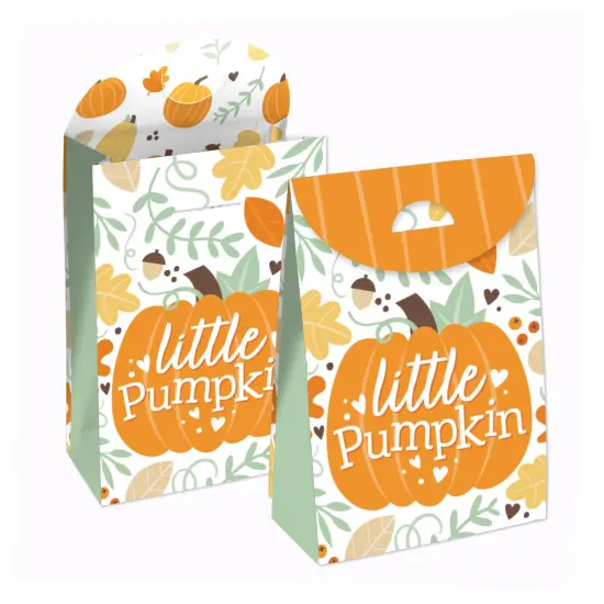 Big Dot of Happiness Little Pumpkin - Fall Birthday or Baby Shower Gift Favor Bags - Party Goodie Boxes - Set of 12 {1}