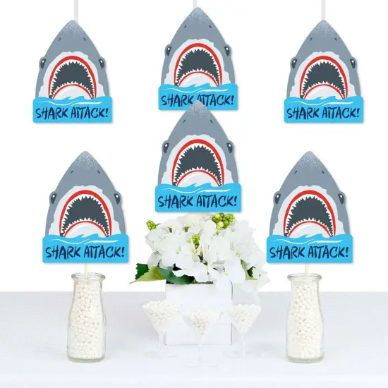 Big Dot of Happiness Shark Zone - Shark Decorations DIY Jawsome Party or Birthday Party Essentials - Set of 20 {1}
