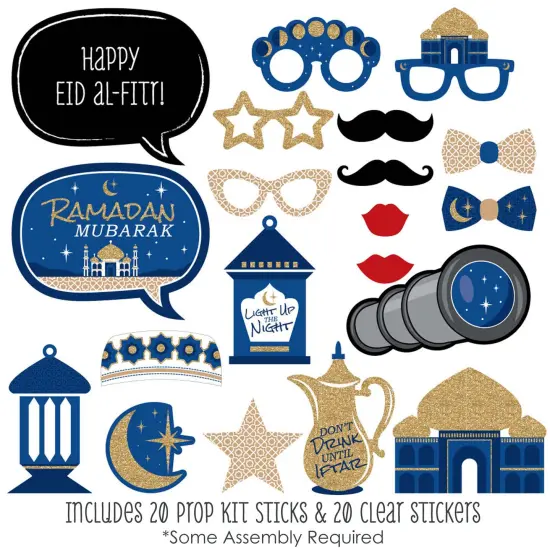 Big Dot of Happiness Ramadan - Eid Mubarak Photo Booth Props Kit - 20 Count {3}