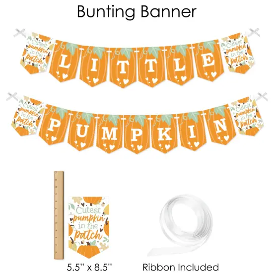 Big Dot of Happiness Little Pumpkin - Fall Birthday Party or Baby Shower Supplies - Banner Decoration Kit - Fundle Bundle {4}