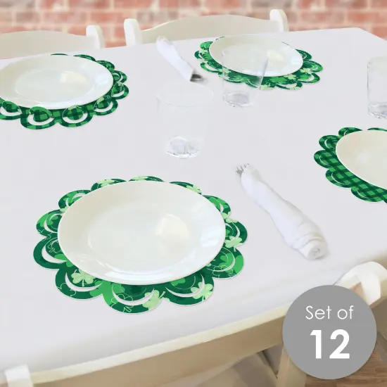 Big Dot of Happiness Shamrock St. Patrick's Day - Saint Paddy&rsquo;s Day Party Round Table Decorations - Paper Chargers - Place Setting For 12 {3}