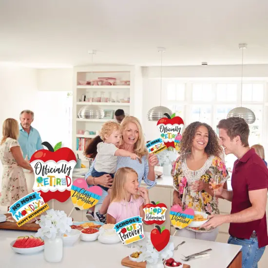 Big Dot of Happiness Teacher Retirement - Happy Retirement Party Centerpiece Sticks - Showstopper Table Toppers - 35 Pieces {6}