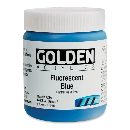 Golden Heavy Body Artist Acrylics - Fluorescent Blue, 4 oz Jar {1}
