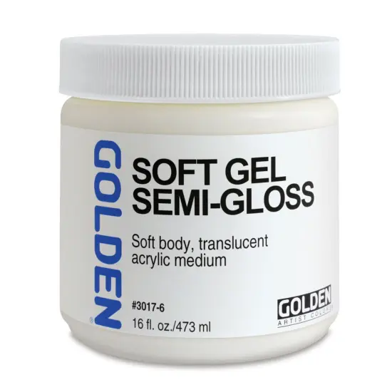 Golden Soft Acrylic Gel Medium - Semi-Gloss, 16 oz jar {2}