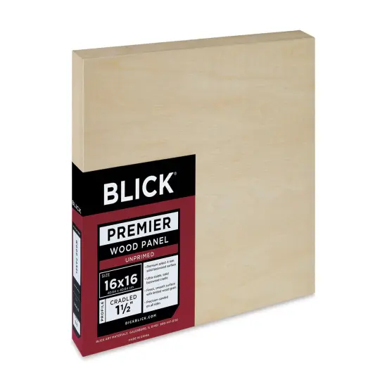 Blick Premier Wood Panel - 16" x 16", 1-1/2" Gallery Profile, Cradled {1}