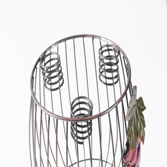 Vintage Decorative Metal Wire Goblet Shaped Freestanding Wine Bottle and Cork Holder {4}