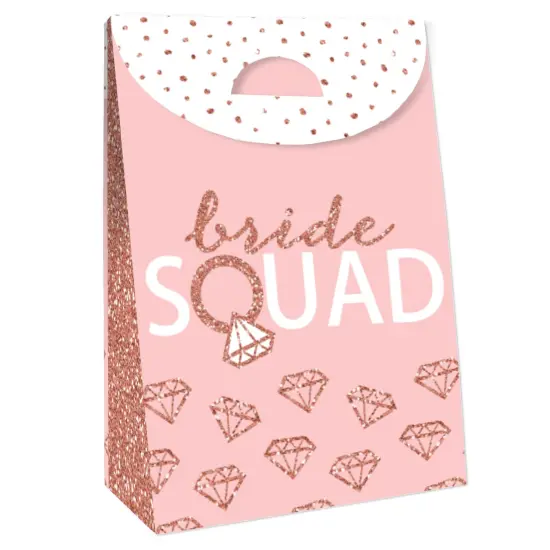 Big Dot of Happiness Bride Squad - Rose Gold Bridal Shower or Bachelorette Gift Favor Bags - Party Goodie Boxes - Set of 12 {4}
