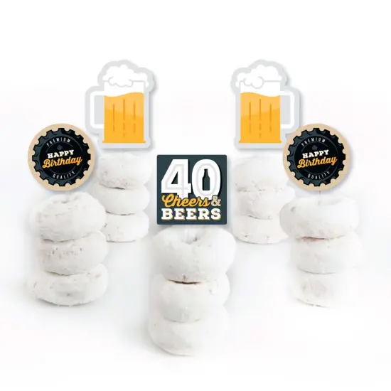 Big Dot of Happiness Cheers and Beers to 40 Years - Dessert Cupcake Toppers - 40th Birthday Party Clear Treat Picks - Set of 24 {3}