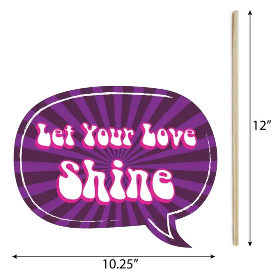 Big Dot of Happiness Funny 60's Hippie - 1960s Groovy Party Photo Booth Props Kit - 10 Piece {6}