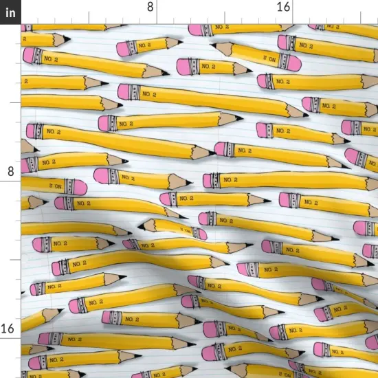 Various Fabrics by the Yard or Fat Quarter Student Teacher Pencil Notebook School Custom Printed Fabric by Spoonflower {2}