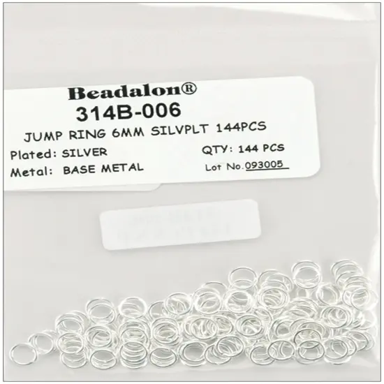 Beadalon Jump Rings 6mm 144/Pkg-Silver-Plated {1}