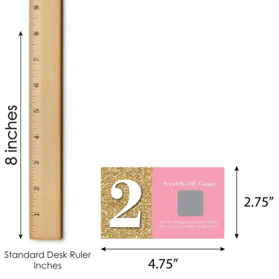 Big Dot of Happiness Two Much Fun - Girl - 2nd Birthday Party Game Scratch Off Cards - 22 Count {7}