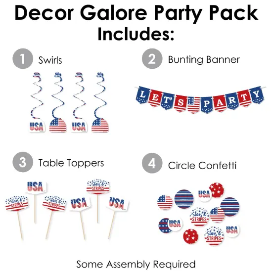 Big Dot of Happiness Stars & Stripes - Patriotic Party Supplies Decoration Kit - Decor Galore Party Pack - 51 Pieces {3}
