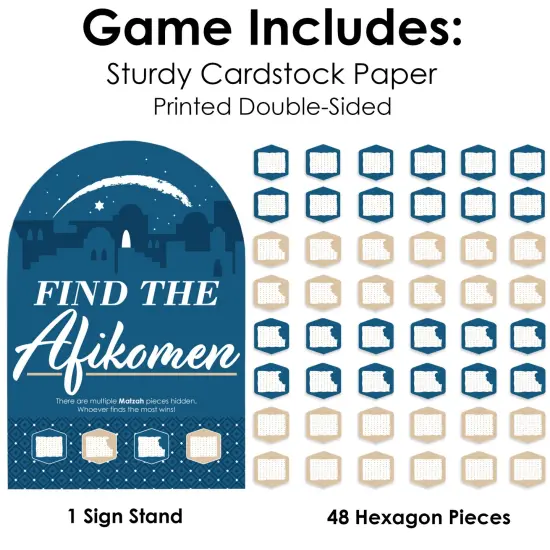 Big Dot of Happiness Happy Passover - Pesach Jewish Holiday Party Scavenger Hunt - 1 Stand and 48 Game Pieces - Hide and Find Game {6}