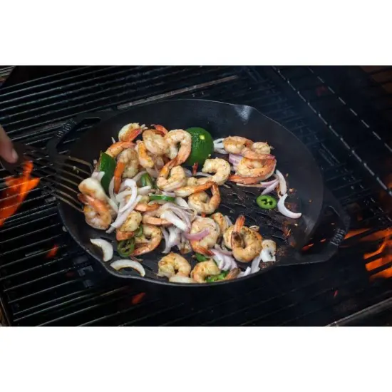 Lodge Cast Iron Grilling Basket with Dual Handles for Outdoor Grill or Open Fire, 12 in {4}