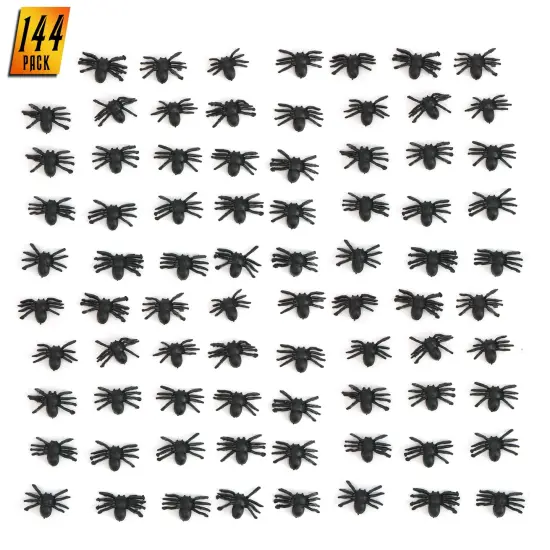 Realistic Spider Table Sprinkles - Fake Spiders for Decorations and Favors - 144 Pieces {1}