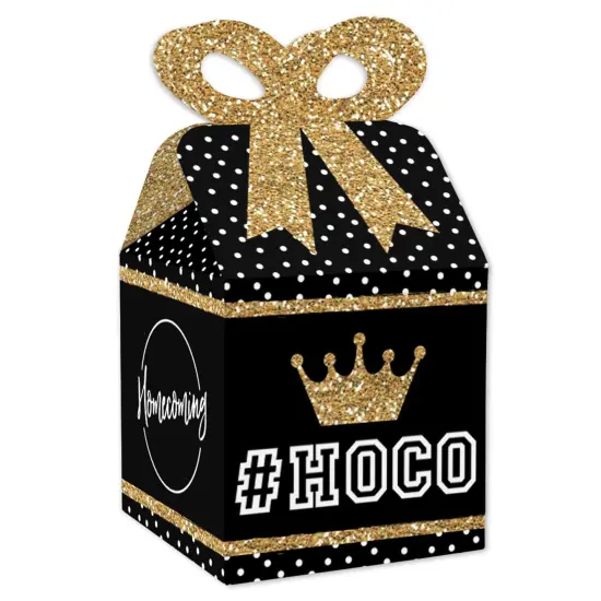 Big Dot of Happiness HOCO Dance - Square Favor Gift Boxes - Homecoming Bow Boxes - Set of 12 {1}