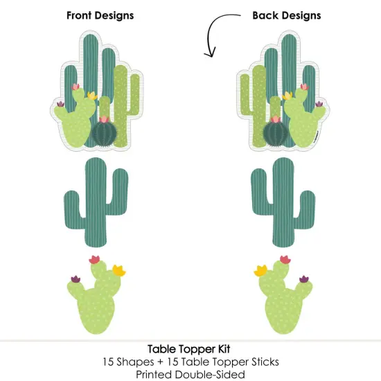 Big Dot of Happiness Prickly Cactus Party - Fiesta Party Centerpiece Sticks - Table Toppers - Set of 15 {6}