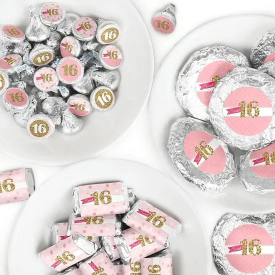 Big Dot of Happiness Sweet 16 - 16th Birthday Party Candy Favor Sticker Kit - 304 Pieces {1}