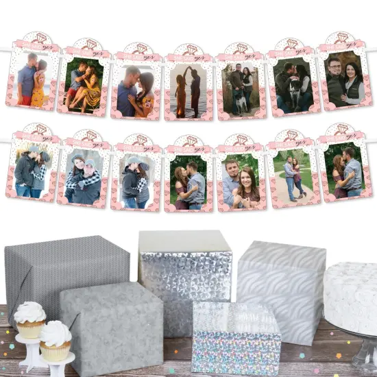 Big Dot of Happiness Bride Squad - DIY Rose Gold Bridal Shower or Bachelorette Party Decor - Picture Display - Photo Banner {3}