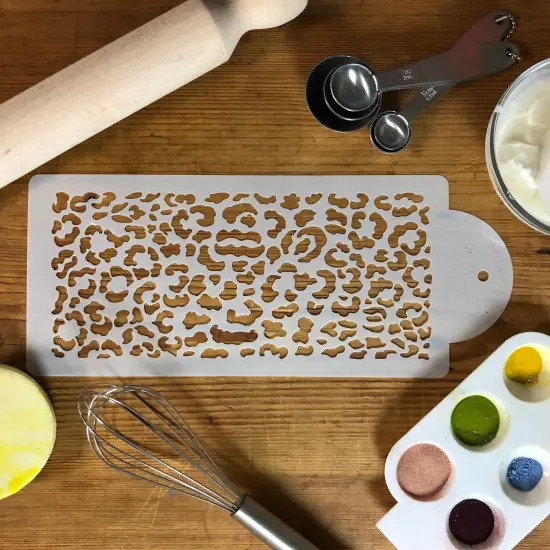 4-Inch Leopard Skin Cake Stencil Side | C485 by Designer Stencils | Cake Decorating Tools | Baking Stencils for Royal Icing, Airbrush, Dusting Powder | Reusable Plastic Food Grade Stencil for Cakes | Easy to Use & Clean Cake Stencil {2}