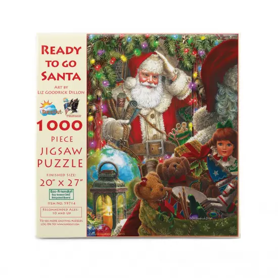 Sunsout Ready to Go Santa 1000 pc Christmas Jigsaw Puzzle 59714 {4}
