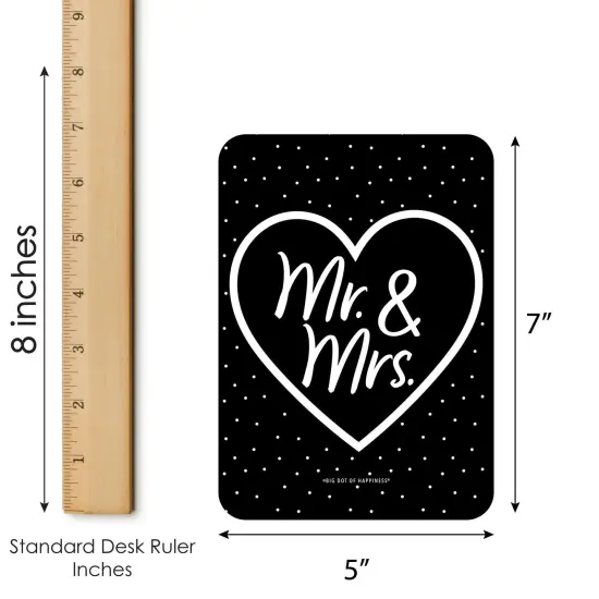 Big Dot of Happiness Mr. and Mrs. - Find the Guest Bingo Cards and Markers - Black and White Wedding or Bridal Shower Bingo Game - Set of 18 {6}