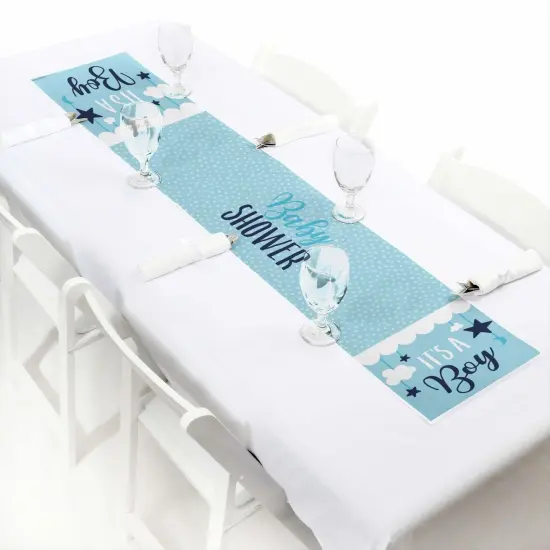 Big Dot of Happiness It's a Boy - Petite Blue Baby Shower Paper Table Runner - 12 x 60 inches {1}