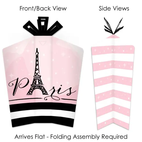 Big Dot of Happiness Paris, Ooh La La - Table Decorations - Paris Themed Baby Shower or Birthday Party Fold and Flare Centerpieces - 10 Count {3}