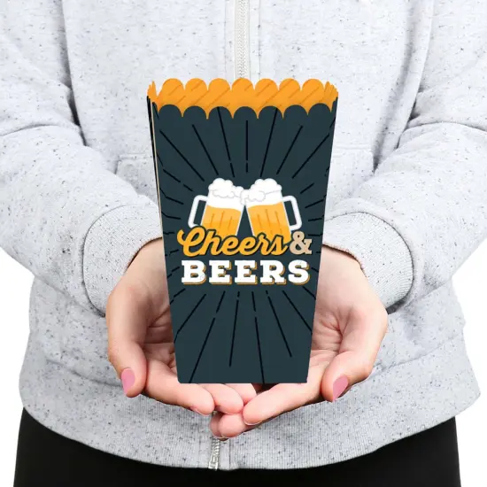Big Dot of Happiness Cheers and Beers Happy Birthday - Birthday Party Favor Popcorn Treat Boxes - Set of 12 {6}