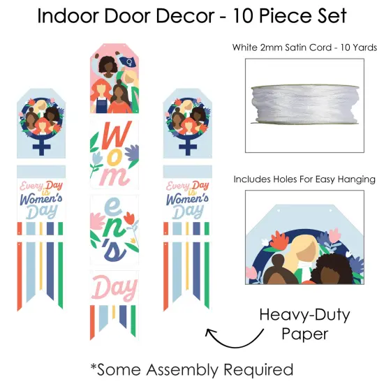 Big Dot of Happiness Women's Day - Hanging Vertical Paper Door Banners - Feminist Party Wall Decoration Kit - Indoor Door Decor {6}