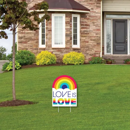 Big Dot of Happiness Love is Love - Pride - Outdoor Lawn Sign - Rainbow Party Yard Sign - 1 Piece {4}