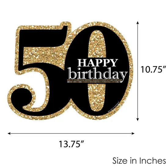 Big Dot of Happiness Adult 50th Birthday - Gold - Hanging Porch Birthday Party Outdoor Decorations - Front Door Decor - 1 Piece Sign {7}