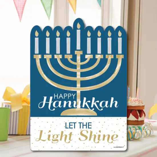 Big Dot of Happiness Happy Hanukkah - Party Decorations - Chanukah Welcome Yard Sign {7}