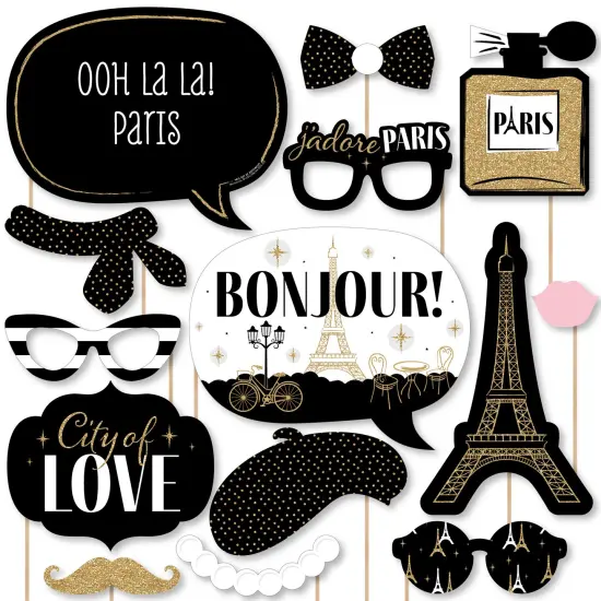 Big Dot of Happiness Stars Over Paris - Parisian Themed Party Photo Booth Props Kit - 20 Count {1}
