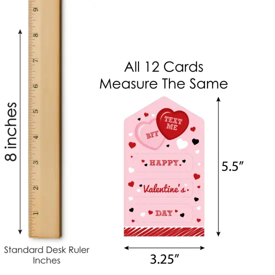 Big Dot of Happiness Conversation Hearts - Valentine's Day Cards for Kids - Happy Valentine's Day Pull Tabs - Set of 12 {7}