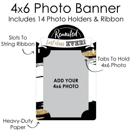 Big Dot of Happiness Reunited - DIY School Class Reunion Party Decor - Picture Display - Photo Banner {7}