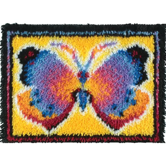 Wonderart Latch Hook Kit 15"X20"-Butterfly Fantasy {4}